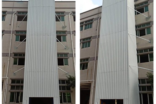 東莞市派美陳列道具公司安裝直頂式升降作業(yè)平臺(tái)